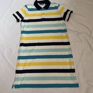 Lands' End Blue and White Polo Shirt Dress Size L
